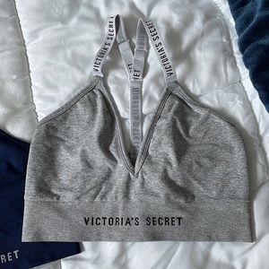 (GREY) VICTORIA SECRET LOGO RACERBACK BRALETTE
